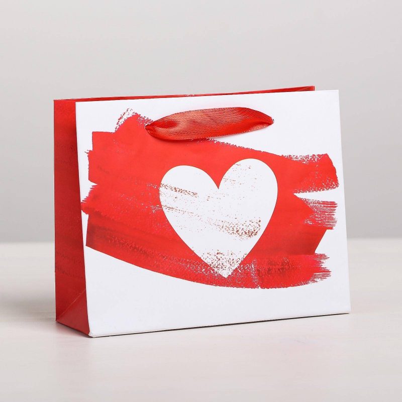 Пакет подарочный ламинированный горизонтальный Love, S 15 x 12 × 5,5 см   4479151