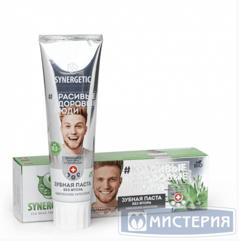 Зубная паста SYNERGETIC комплексное укрепление, 100 гр. 1 шт/уп 12 уп/кор "Synergetic" РОССИЯ 201007