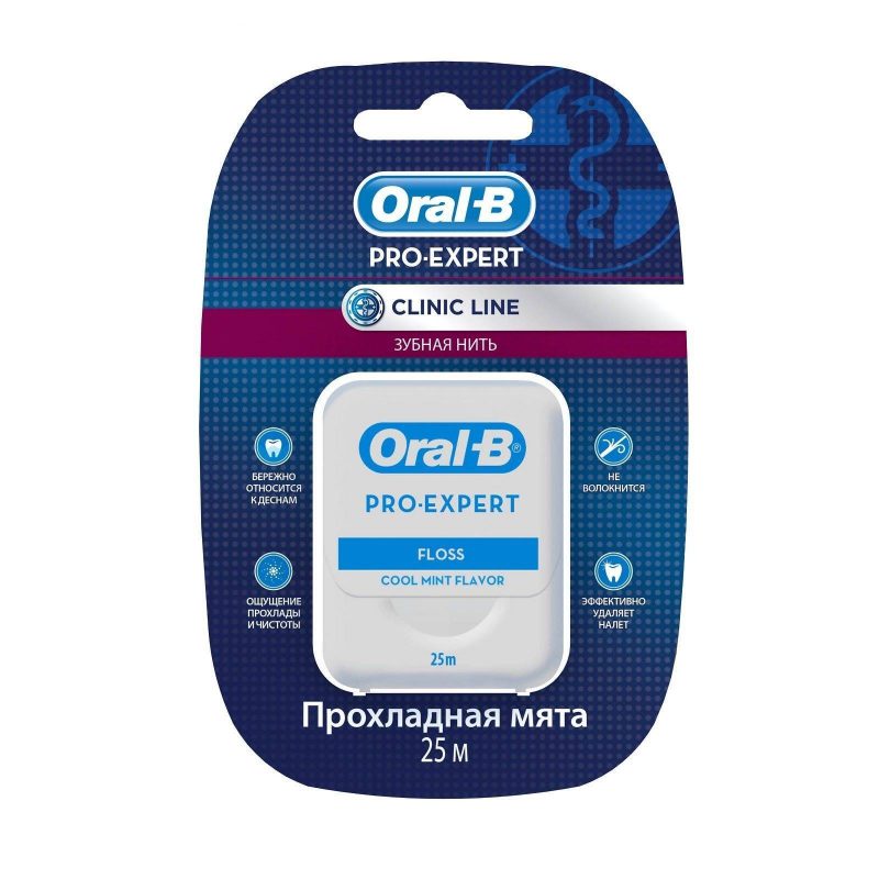Зубная нить Oral-B Pro-Expert Clinic Line, "Прохладная мята", 25 м 1543877