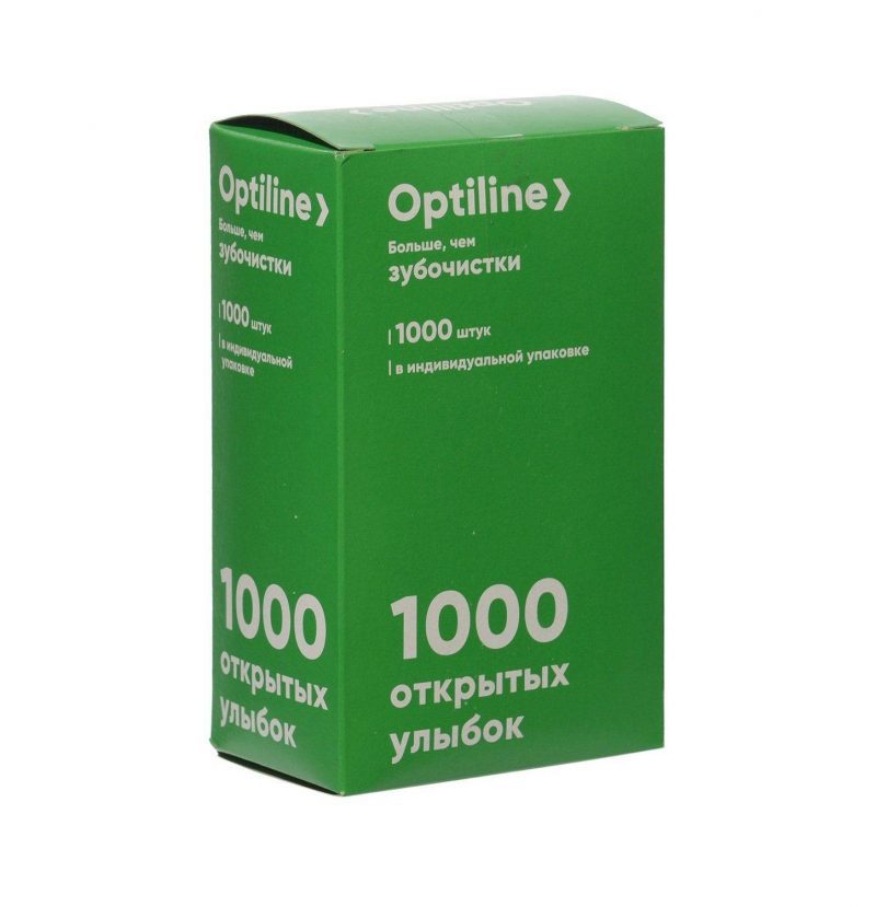 Зубочистки Optiline 1000 шт/уп в PE инд уп дерево *36