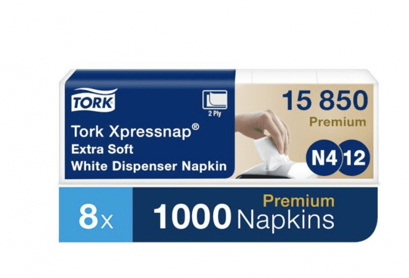 Салфетки 21,6*16,5см 2сл белые 200л 1/2 сложения N4 Tork Premium Interfold *5 упак в спайке*40 упак