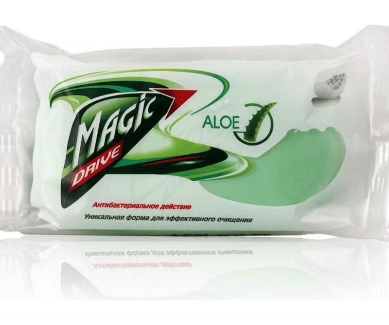 Туалетное мыло твердое "Magic Drive", Алоэ-вера с антибак. эфф. 90гр. в/об. 4/12