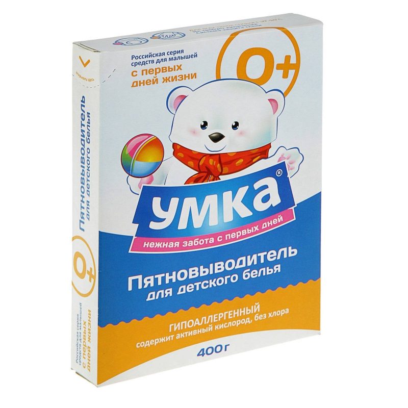 Пятновыводитель  гипоаллергенный для детского белья УМКА 0+ 400гр 882304