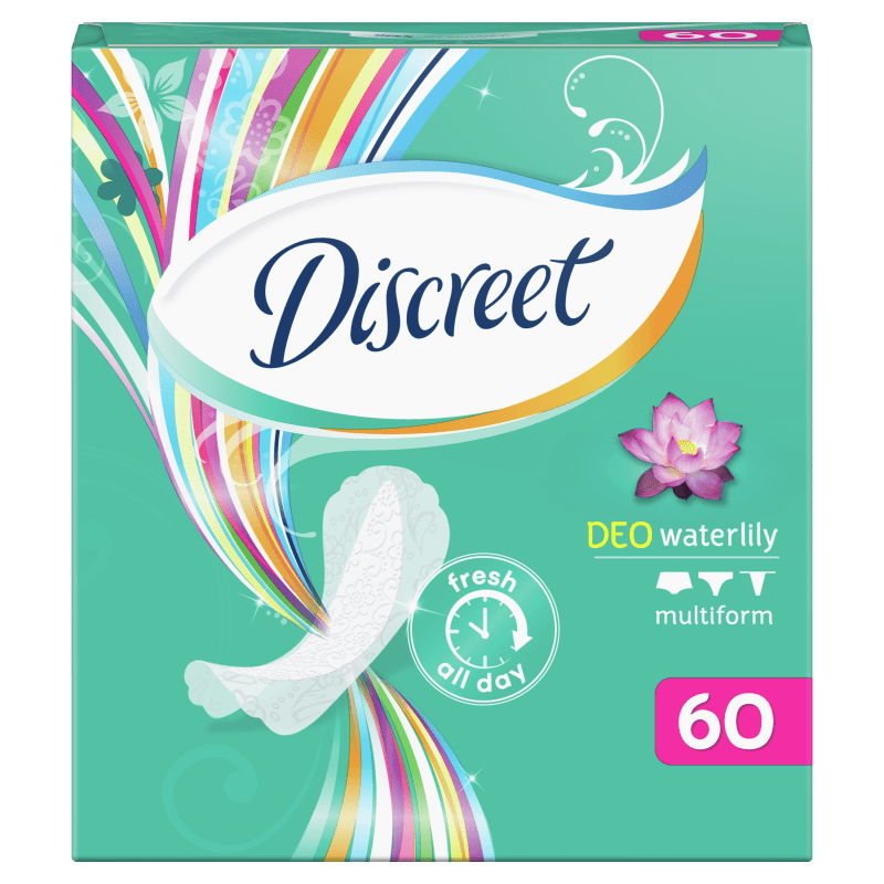 DISCREET Женские гигиенические прокладки на каждый день Deo Water Lily Multiform Trio 60 шт