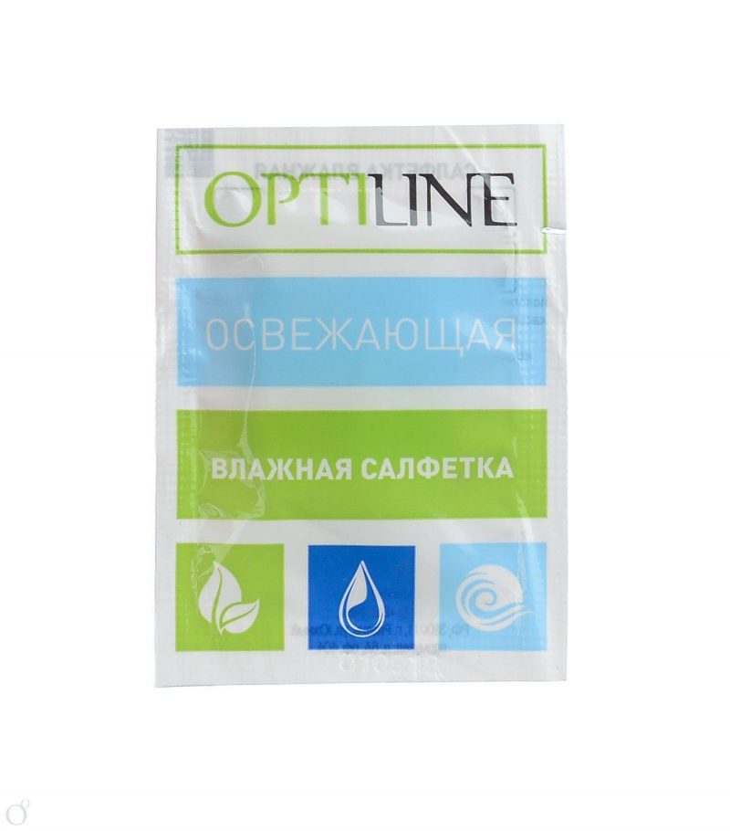 Салфетка влажная в индивидуальной упаковке "Освежающая" OPTILINE *500