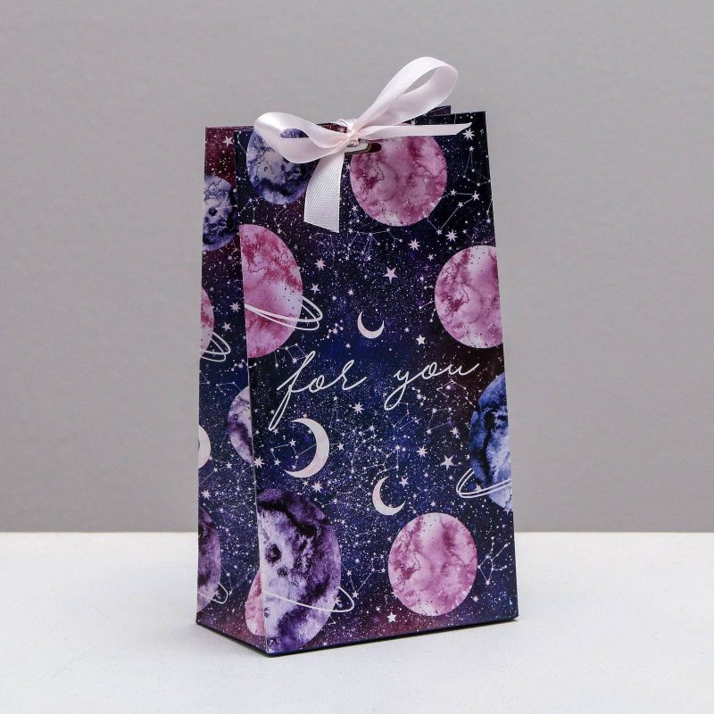 Пакет подарочный с лентой For you, 13 × 23 × 7 см   4753261