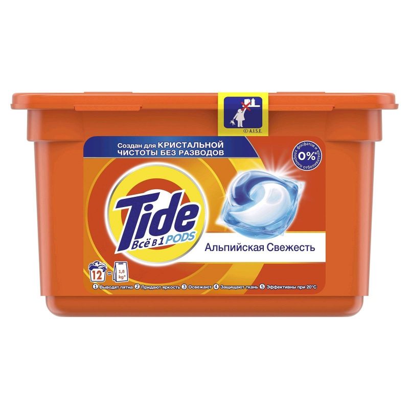 Капсулы для стирки Tide «Альпийская свежесть», 12 шт. х 22,8 г   1544369