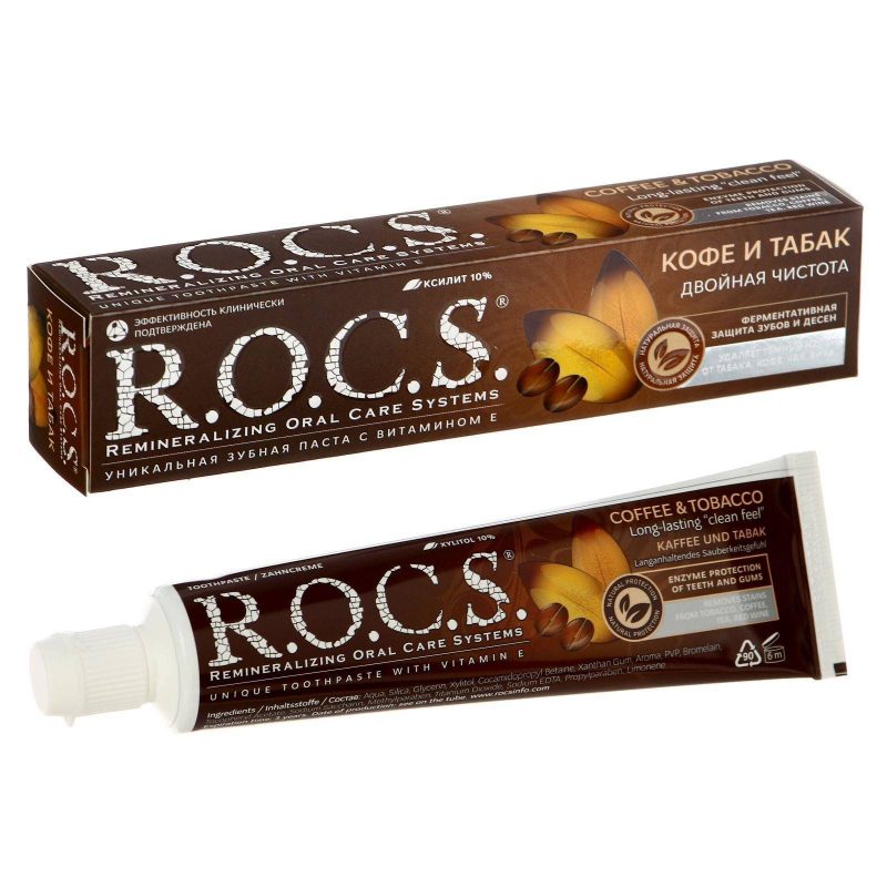 Зубная паста R.O.C.S. Кофе и Табак, 74гр 1142770
