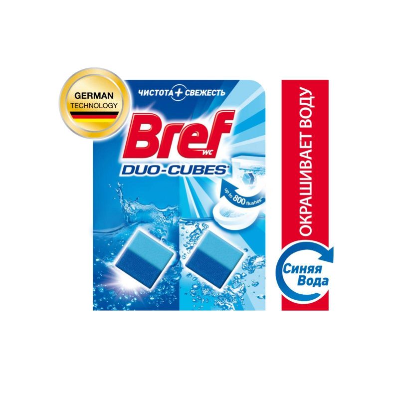 Чистящие кубики для сливного бачка Bref Дуо-Куб, 2x50 г   1236131