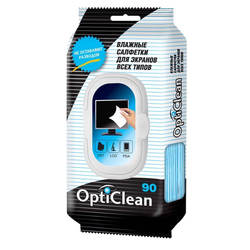Салфетки влажные «OptiClean» для экранов, 90 шт 744298