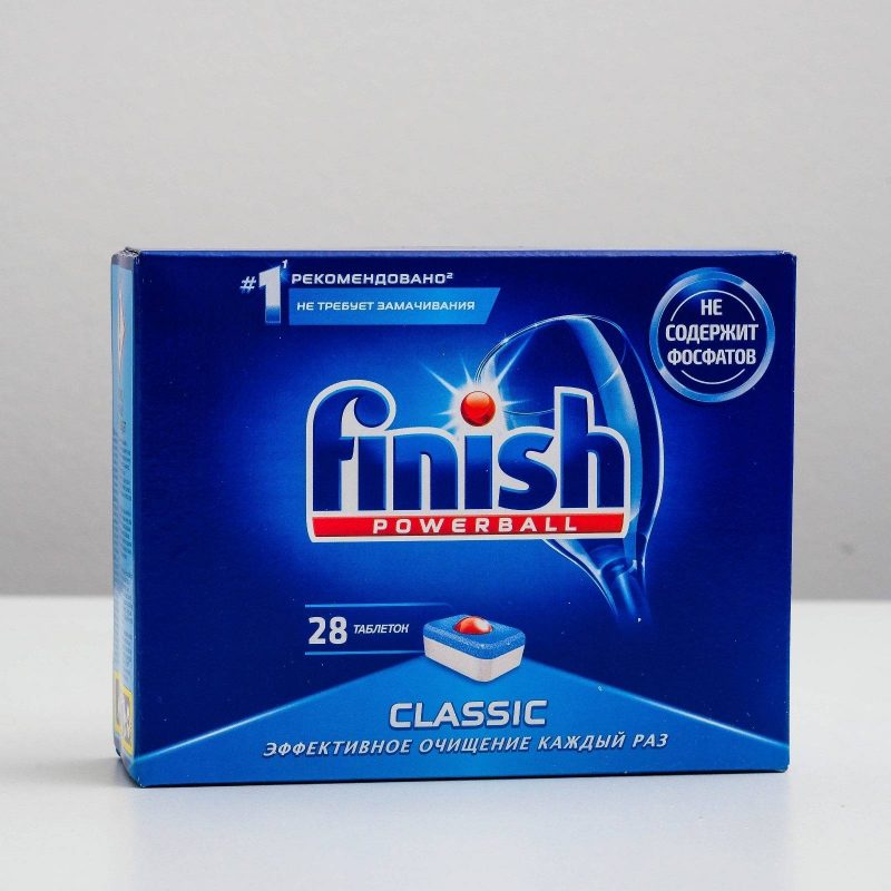Таблетки для мытья посуды в посудомоечных машинах FINISH CLASSIC, 28 шт 2933206