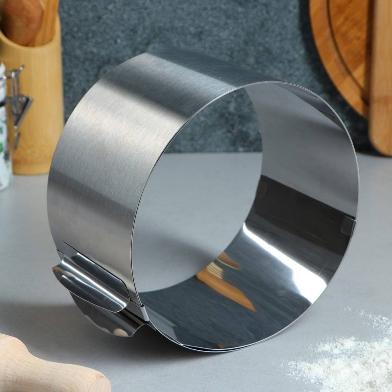 Форма для выпечки и выкладки с регулировкой размера "Круг", H-10 см, D-16-30 см 4359799