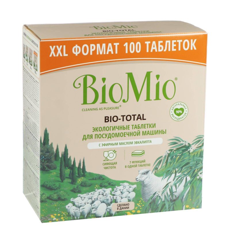 Таблетки для посудомоечной машины BioMio BIO-TOTAL с маслом эвкалипта 100 шт 7082333