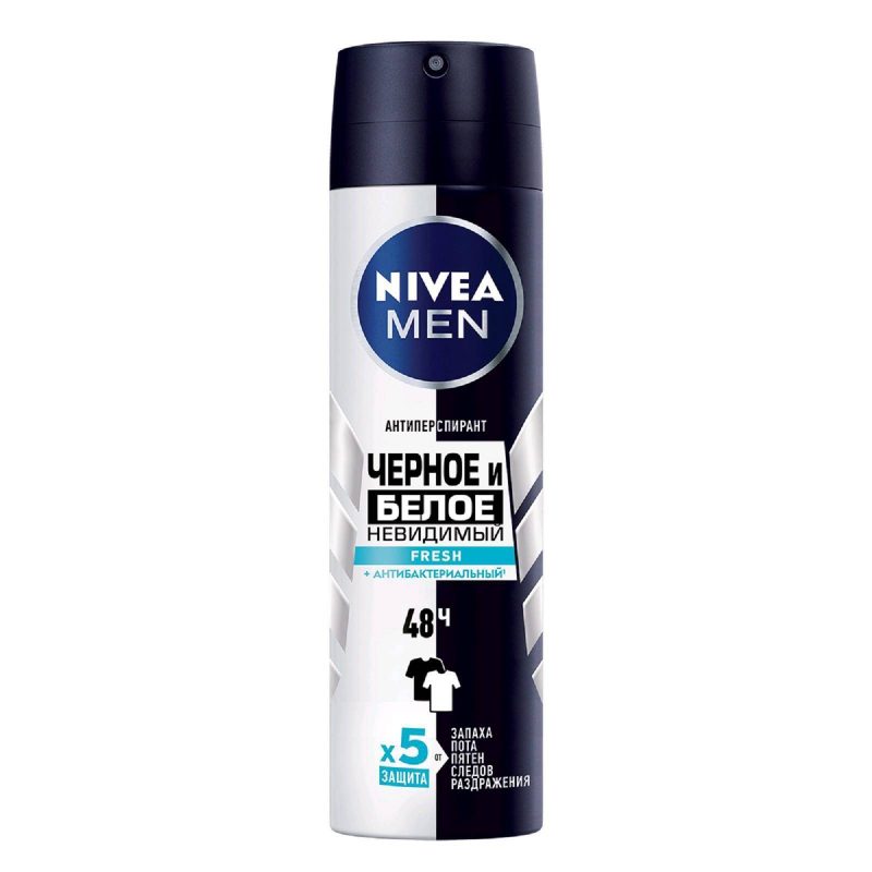 Антиперспирант Nivea Deo Men «Невидмимый для черного и белого» Fresh, спрей, 150 мл   4757732
