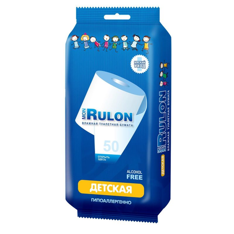 Туалетная бумага влажная MON RULON ДЕТСКАЯ, 50 шт 48329 744292