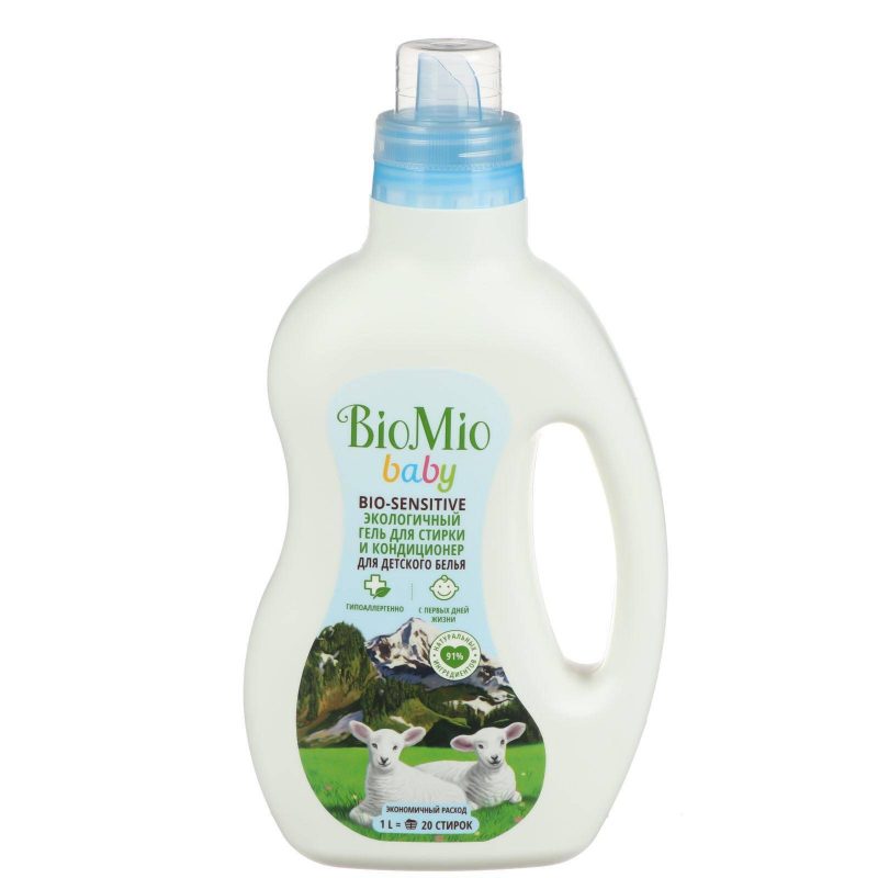 Гель и кондиционер для стирки детского белья BioMio BABY BIO-SENSITIVE 1000 мл 7082341