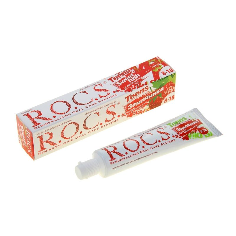 Зубная паста R.O.C.S. Teens. Аромат знойного лета. Земляника, 74гр 1142752
