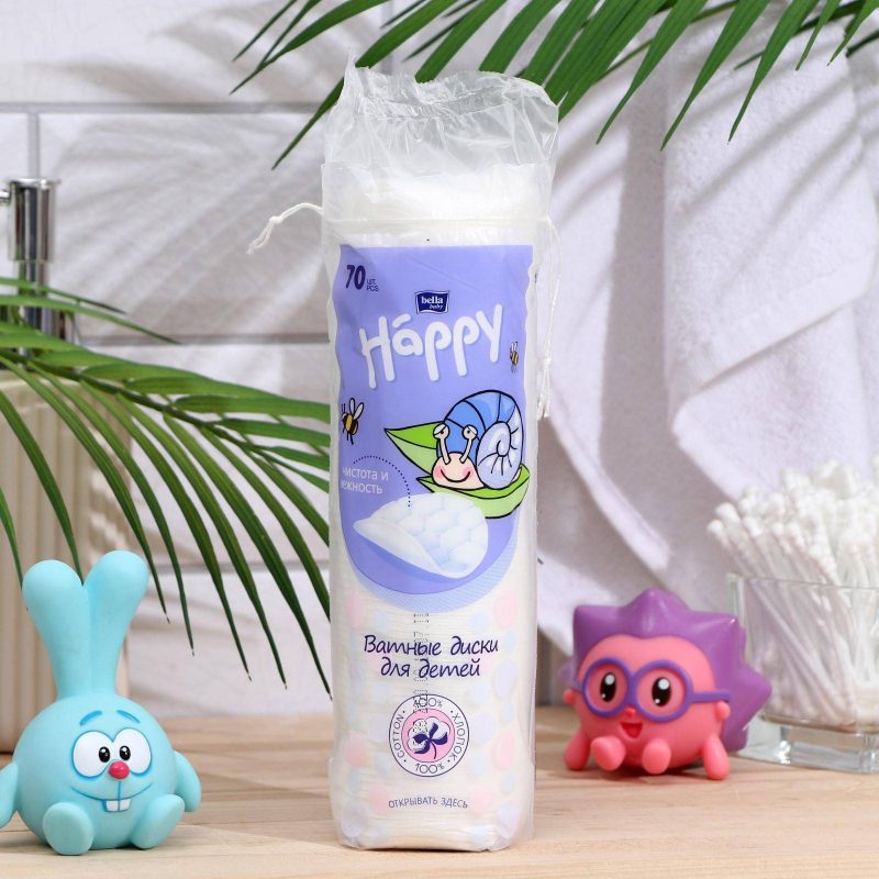 Ватные диски bella baby Happy по 70шт 7348197