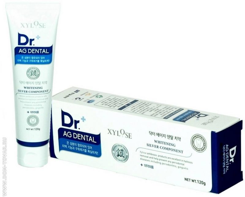 Hanli зубная паста отбеливающая с серебр.компонентом XYLOSE Dr.+AG DENTAL Whitening Silver 120гр