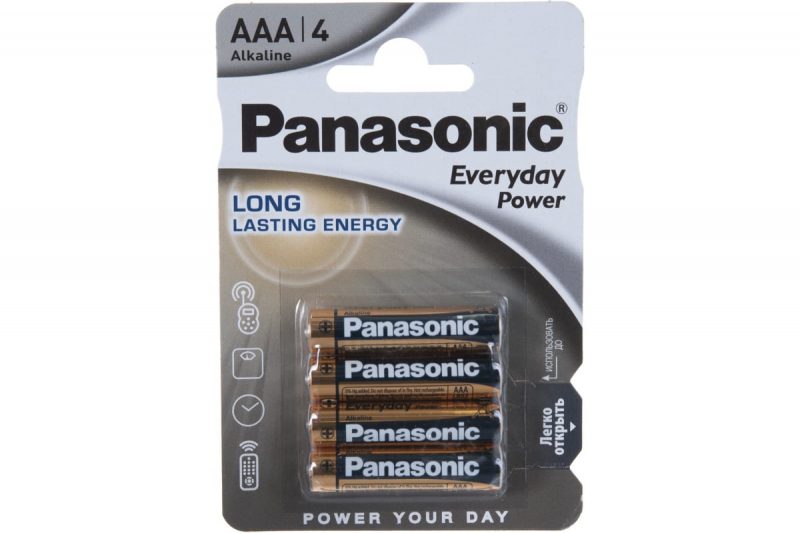 БАТАРЕЙКИ / Элемент питания ААА Panasonic Everyday LR03/4ВР