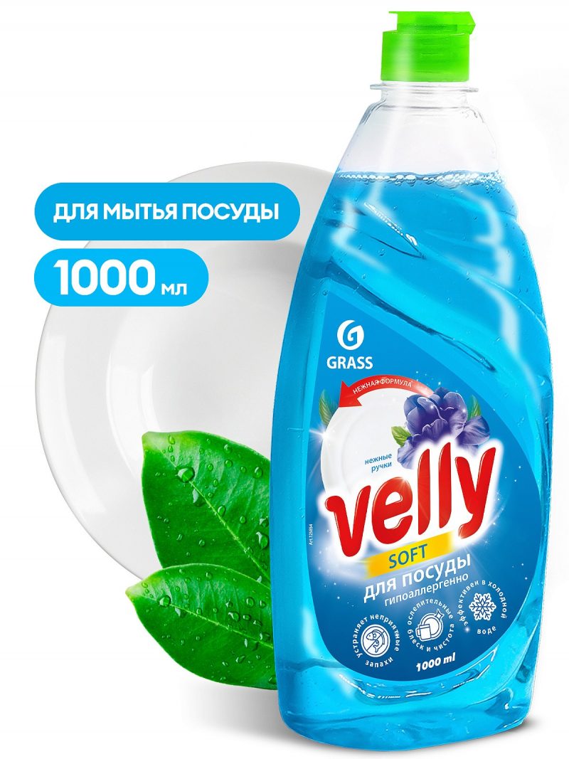 Средство д/ мытья посуды «Velly»  Нежные ручки 1000мл GraSS 1/12