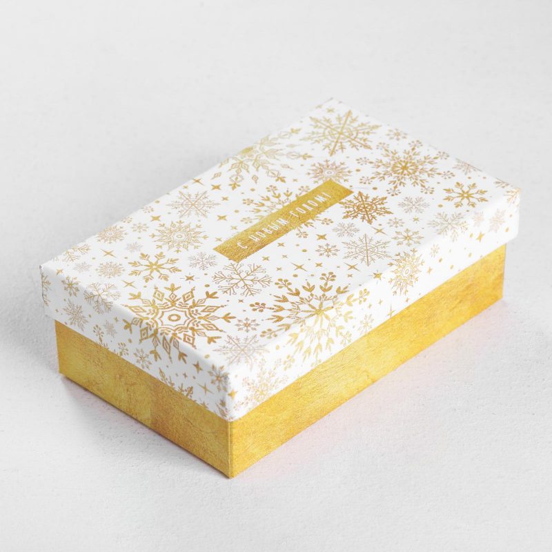 коробка подарочная "Золотой" 14 × 8,4 × 4,5 см;
