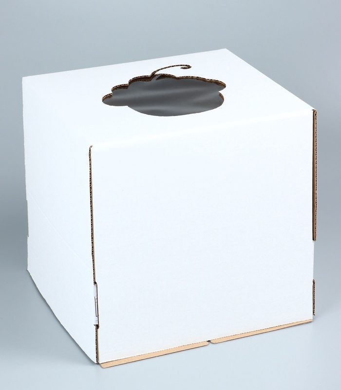 Коробка под торт с окном, «Пироженка», белая, 30×30×30 см 9554318