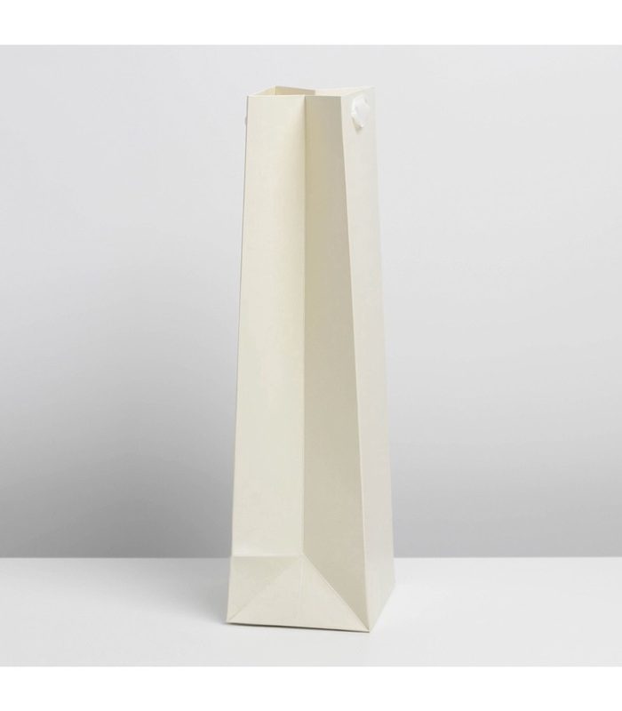 Пакет подарочный под бутылку, упаковка, «Молочный», 13 x 35 x 10 см