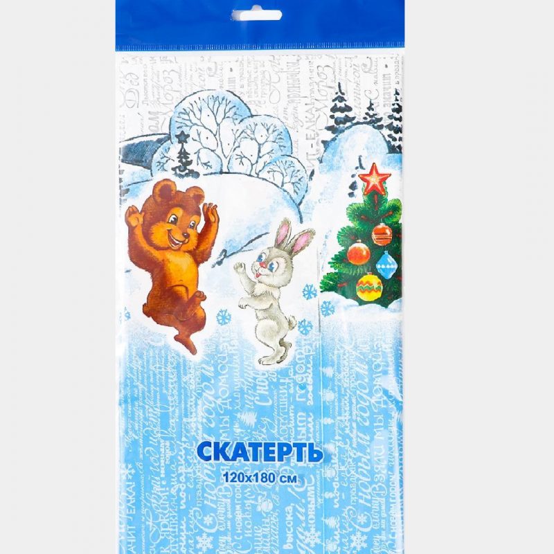 Скатерть полиэтиленовая "Зимовье" НГ 35мкм 120х180