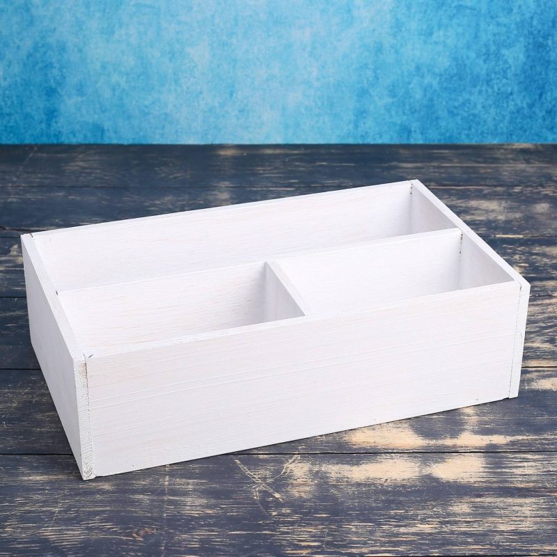Ящик деревянный 20.5×34.5×10 см подарочный комодик, белая кисть 4497960