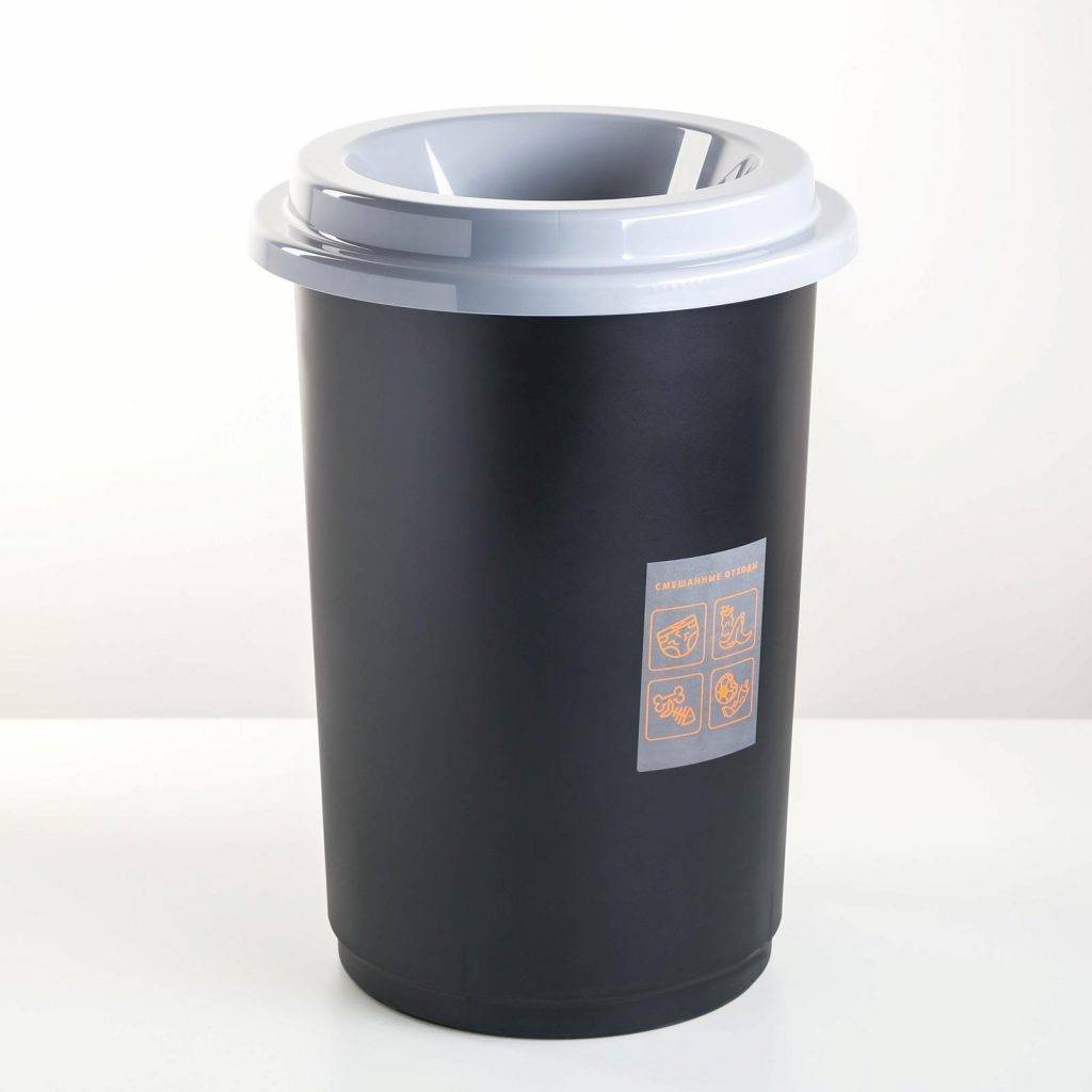 Контейнер для мусора 50 л "Эко", цвет серый 5187021
