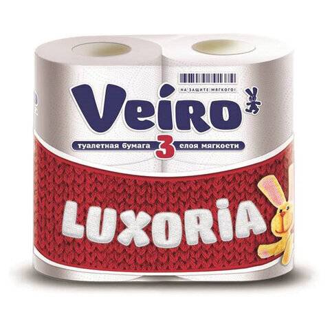 Бумага туал.Veiro Luxoria 4рул. 3х-сл.17,5м. 140 листов *10(5С34)