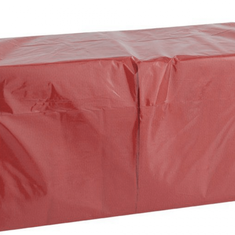 Салфетки бумажные красные, 2-слойные, 33х33 см, 200 листов в пачке, 9 пачек в коробке