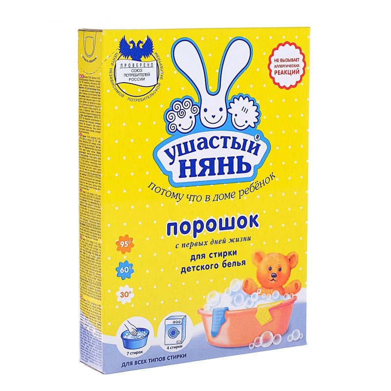 Порошок стиральный Ушастый нянь, для стирки детского белья, 400 г 1575687