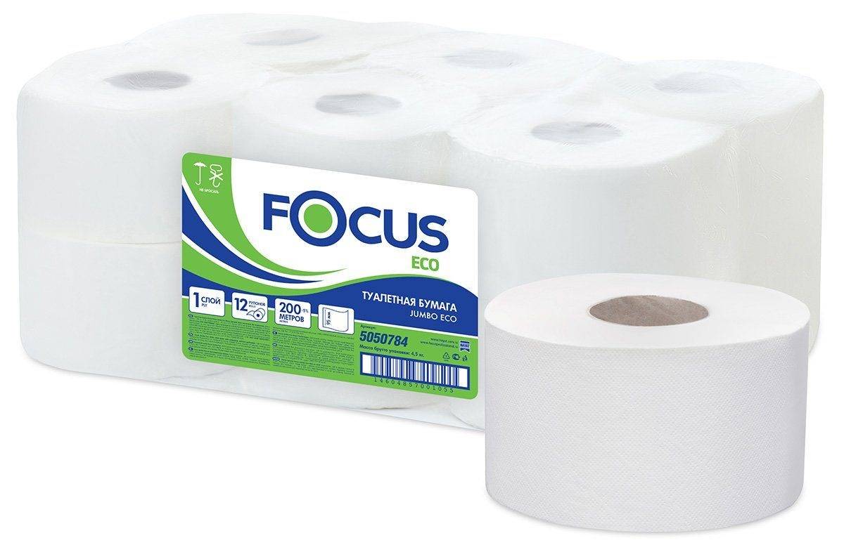 Туалетная бумага 200м 1слой белая Focus *12
