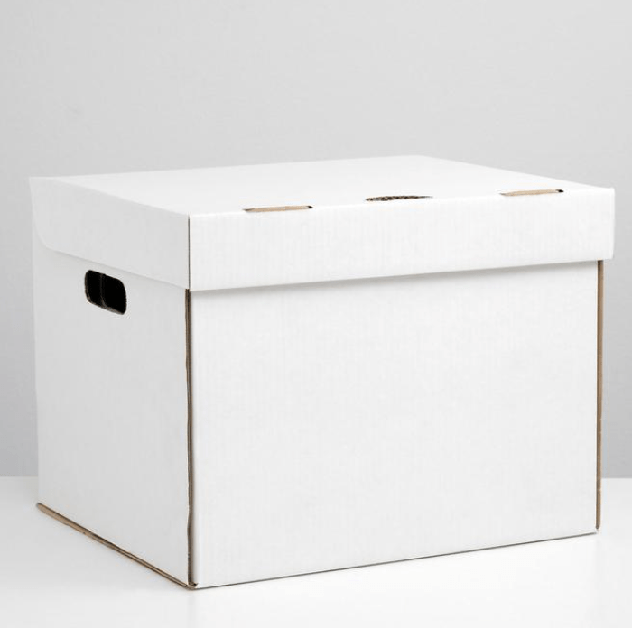 Коробка для хранения, белая, 40 х 34 х 30 см
