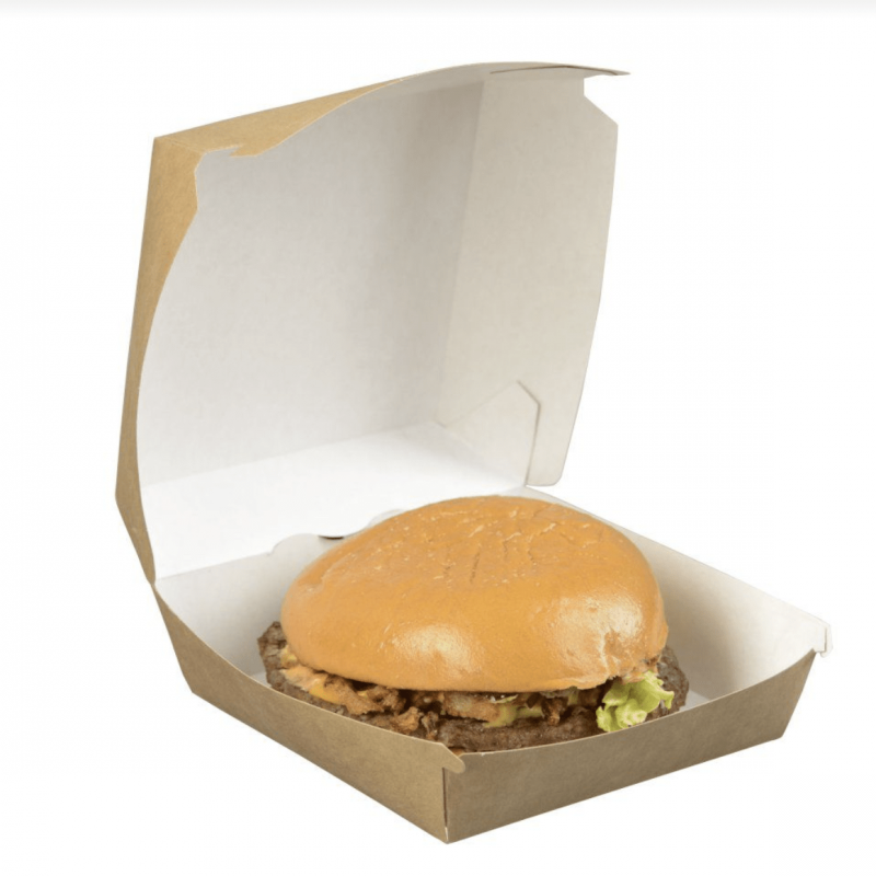 Коробка для гамбургера 120*120*70 Крафт (L)*300 Оригамо