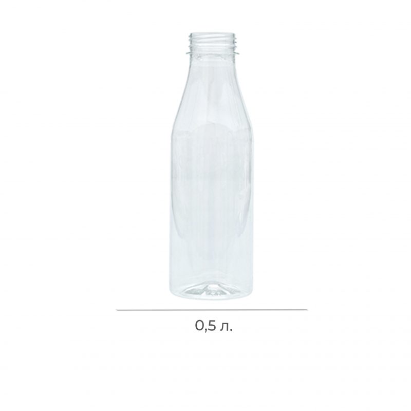 Бутылка ПЭТ 38 мм 0,5 литра бесцветная (24) 1/104 (широкое горло)