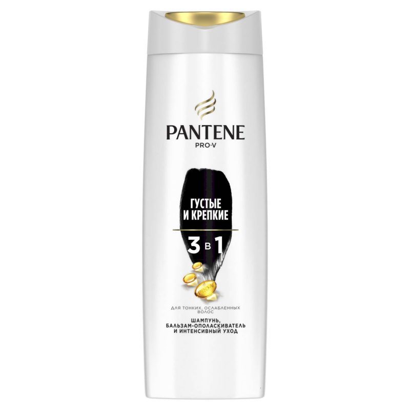 PANTENE Шампунь/бальзам-ополаскиватель/интенсивный уход 3в1 Густые и крепкие 360мл