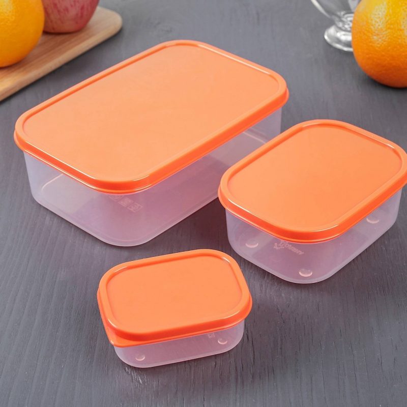 Набор контейнеров пищевых 3 шт 0,2; 0,5; 1,2 л , цвет оранжевый 1333884