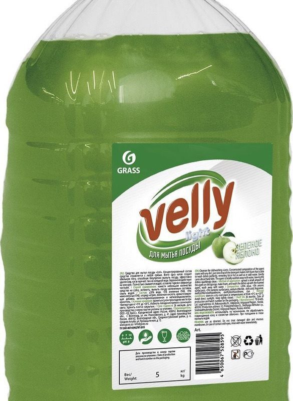 Средство д/посуды  Velly light Зеленое яблоко 5л 1/4/120