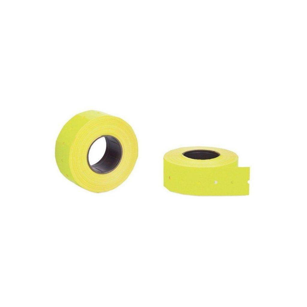 Этикет-лента «МНК», 21,5х12 мм, желтая, прямая, 1000 этикеток в рулоне, 10 руонов в упаковке, 150 ру