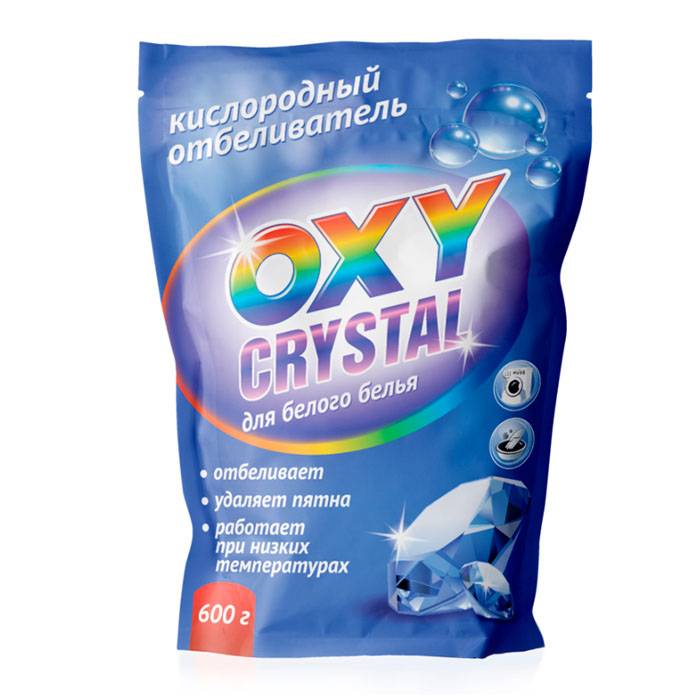 Кислородный отбеливатель Oxy cristal для белого белья 600г