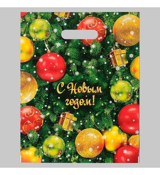 Пакет "Елка", полиэтиленовый с вырубной ручкой, 30х40 см, 35 мкм 5193296