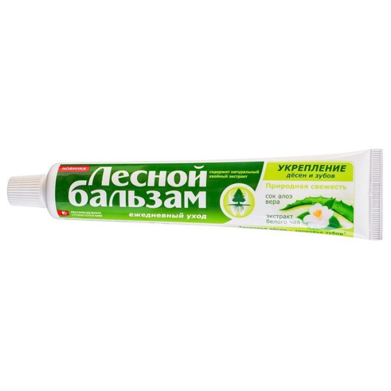 Зубная паста ЛЕСНОЙ БАЛЬЗАМ 75мл Алоэ и Белый чай *6/48