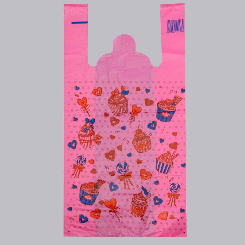 Пакет "Пирожное", полиэтиленовый майка, розовый, 26 х 48 см, 12 мкм 5040498