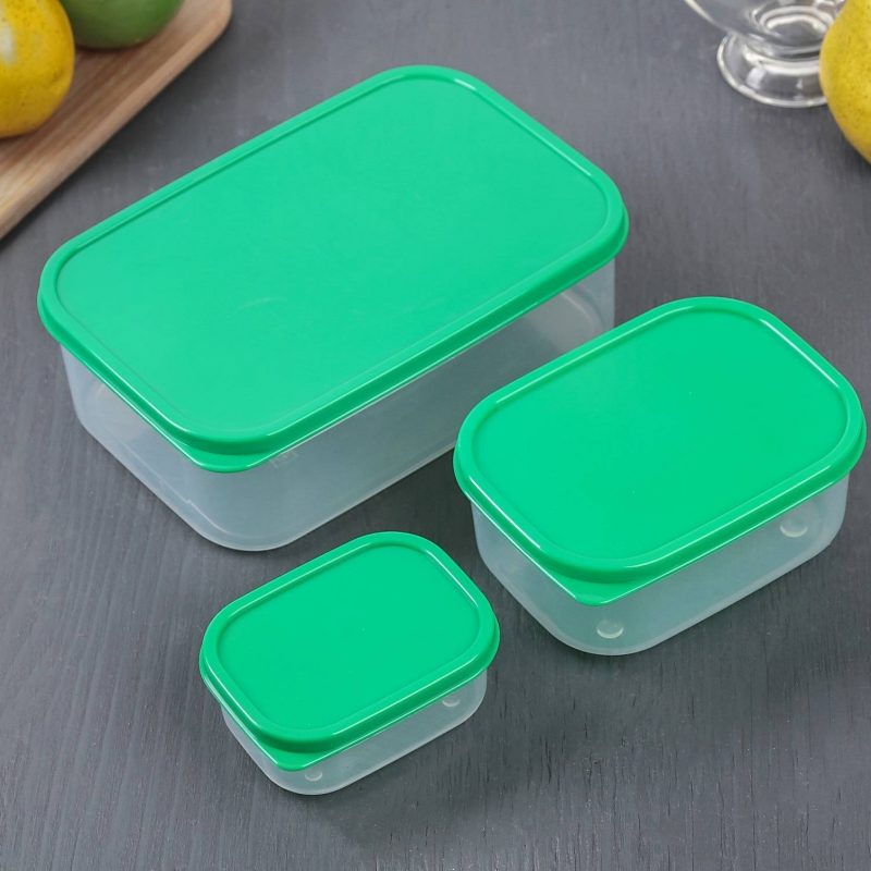 Набор контейнеров пищевых 3 шт 0,2; 0,5; 1,2 л , цвет зелёный 1333885