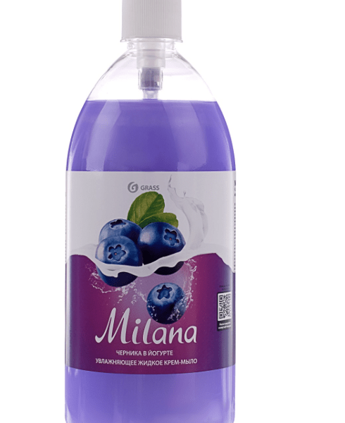 Жидкое крем-мыло Milana черника в йогурте с дозатором 1л 1057004