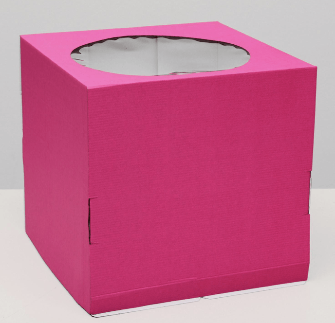 Кондитерская коробка, с окном, вишневая, 30 х 30 х 30 см 5384508