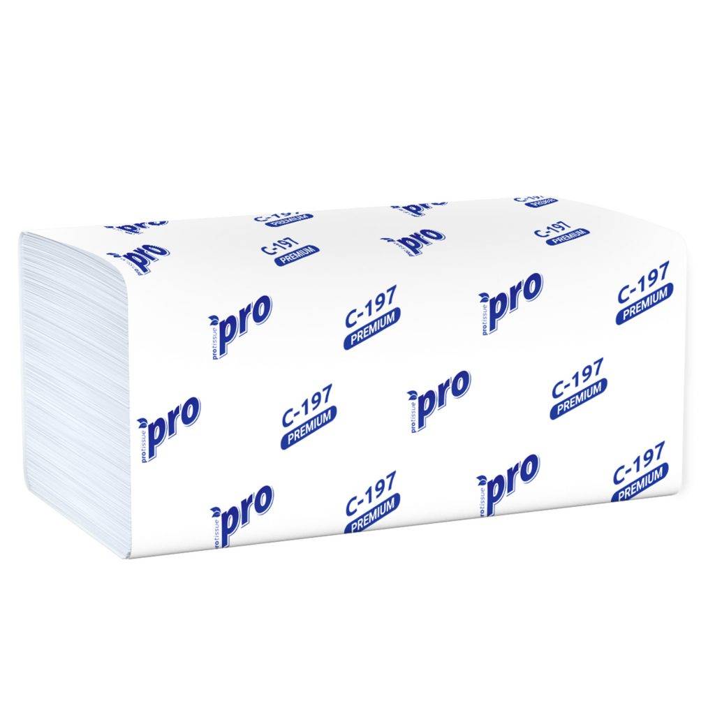 Полотенца бумажные листовые PRO V-сложение 2-слойные белые 200 листов (20 пачек в коробке)
